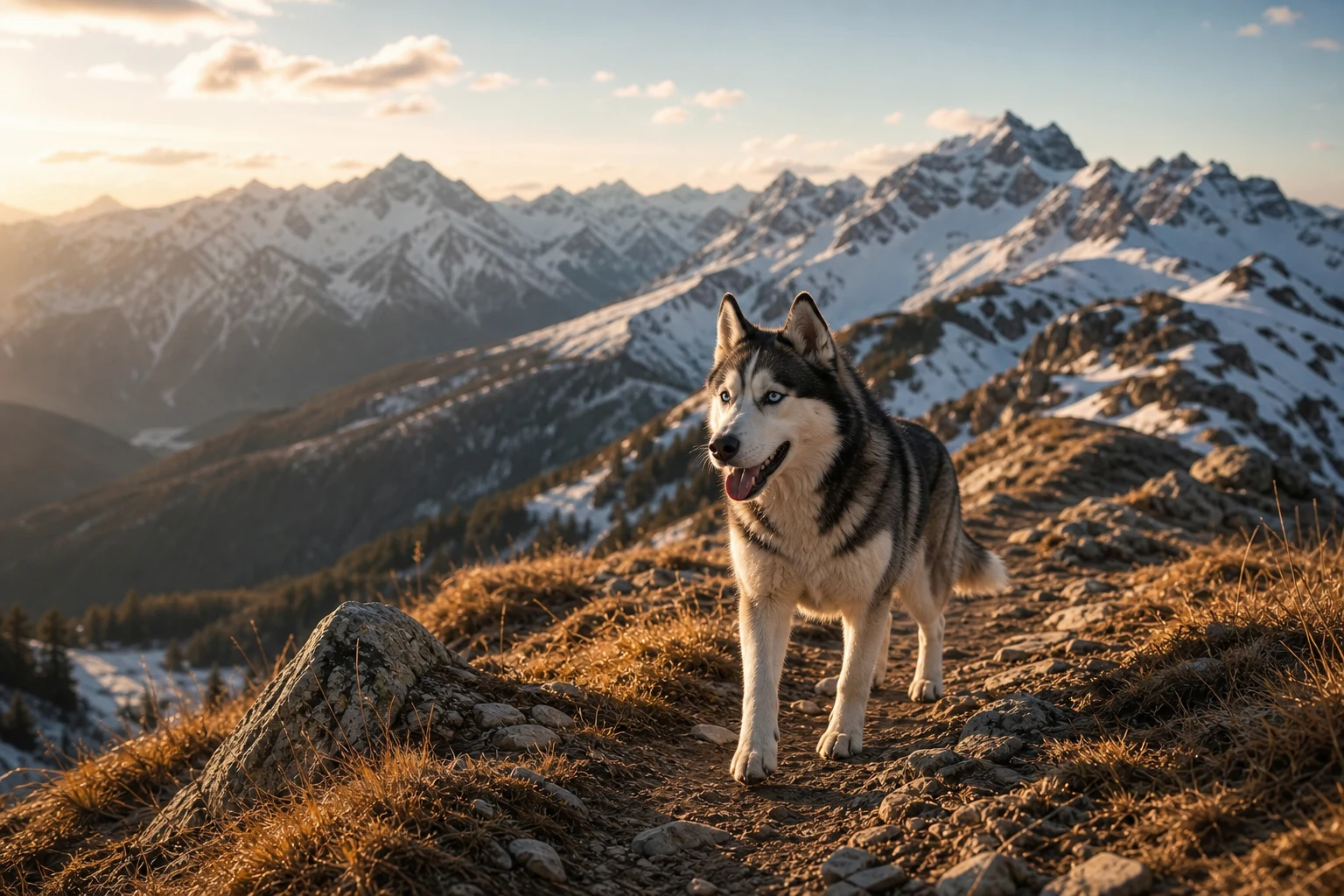 Koda on Alpine ridge