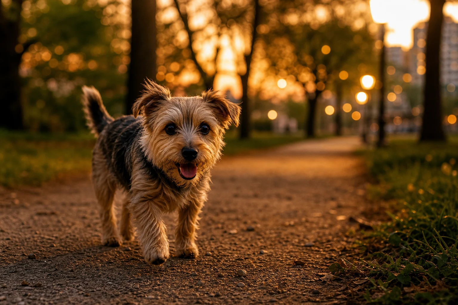 Scout on City park dusk